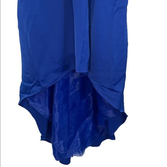 NBD Caleb Spaghetti Strap High-Low V-Neck Gown Dress In Cobalt - Picture 5 of 8